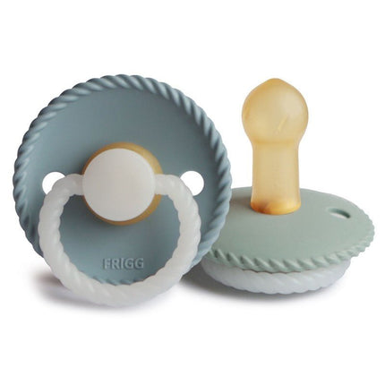 Frigg Speen Maat 2 Rope Night Stone Blue/Sage Latex 2 - Pack koop je bij Babywinkel