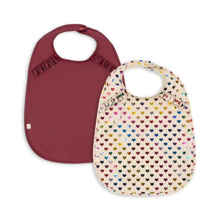 Konges Slojd Slabbetje Coeur Glitter/ Sangria 2St koop je bij Babywinkel