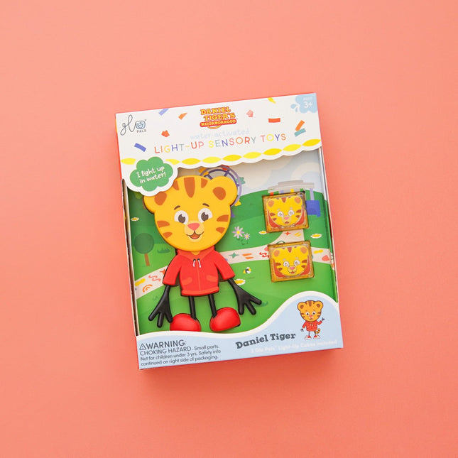 Glopals Badspeelgoed Sensorisch Light - Up Poppetje en Cubes Daniel Tiger koop je bij Babywinkel