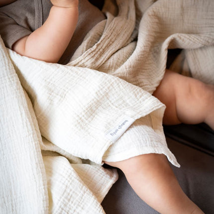 Baby's Only Hydrofiele Doek Tender Beige/Linen 65X65Cm 2 - Pack koop je bij Babywinkel