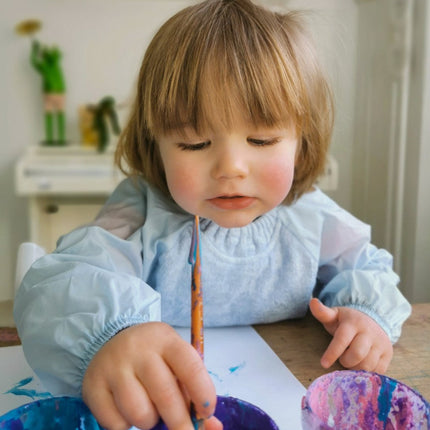 Silly Billyz Slabbetje Small Met Long Sleeve Dusty Blue koop je bij Babywinkel