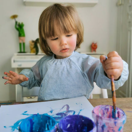 Silly Billyz Slabbetje Small Met Long Sleeve Dusty Blue koop je bij Babywinkel
