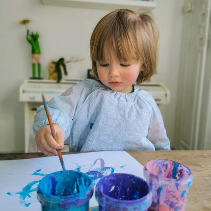 Silly Billyz Slabbetje Small Met Long Sleeve Dusty Blue koop je bij Babywinkel