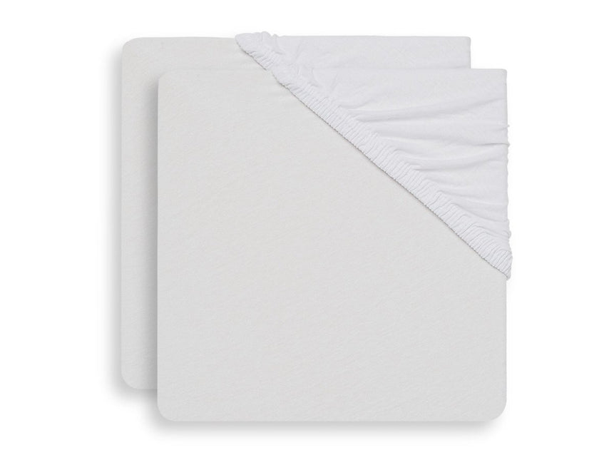 Jollein Hoeslaken Jersey Wit 60x120cm 2st koop je bij Babywinkel