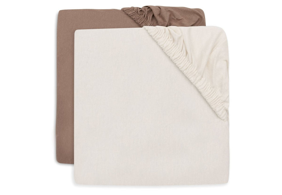 Jollein Hoeslaken Peuter Milky Coffee/ Ivory 75X140Cm 2St koop je bij Babywinkel