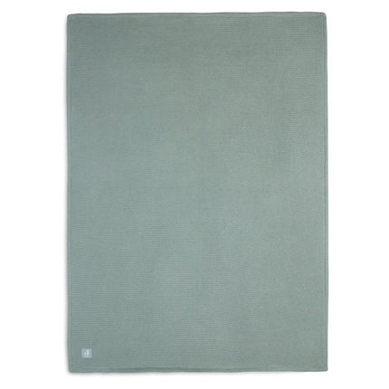 Jollein Ledikantdeken Basic Knit Forest Green/Fleece 100x150cm koop je bij Babywinkel