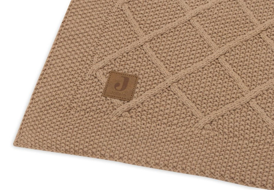 Jollein Ledikantdeken Check Knit Biscuit 100 X 150 Cm koop je bij Babywinkel