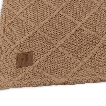 Jollein Ledikantdeken Check Knit Biscuit/Teddy Fleece 100 X 150 Cm koop je bij Babywinkel