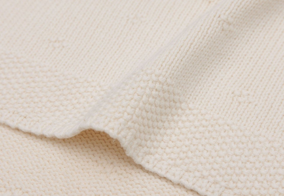 Jollein Ledikantdeken Cosy Knit Ivory 100 X 150 Cm koop je bij Babywinkel
