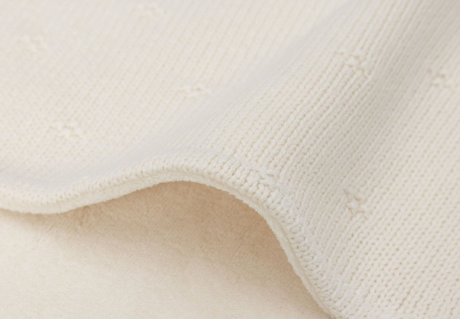 Jollein Ledikantdeken Cosy Knit Ivory/Velvet 100 X 150 Cm koop je bij Babywinkel