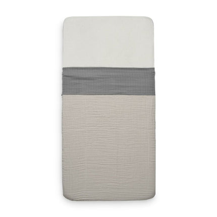 Jollein Ledikantlaken Wrinkled Cotton Storm Grey 120x150cm koop je bij Babywinkel