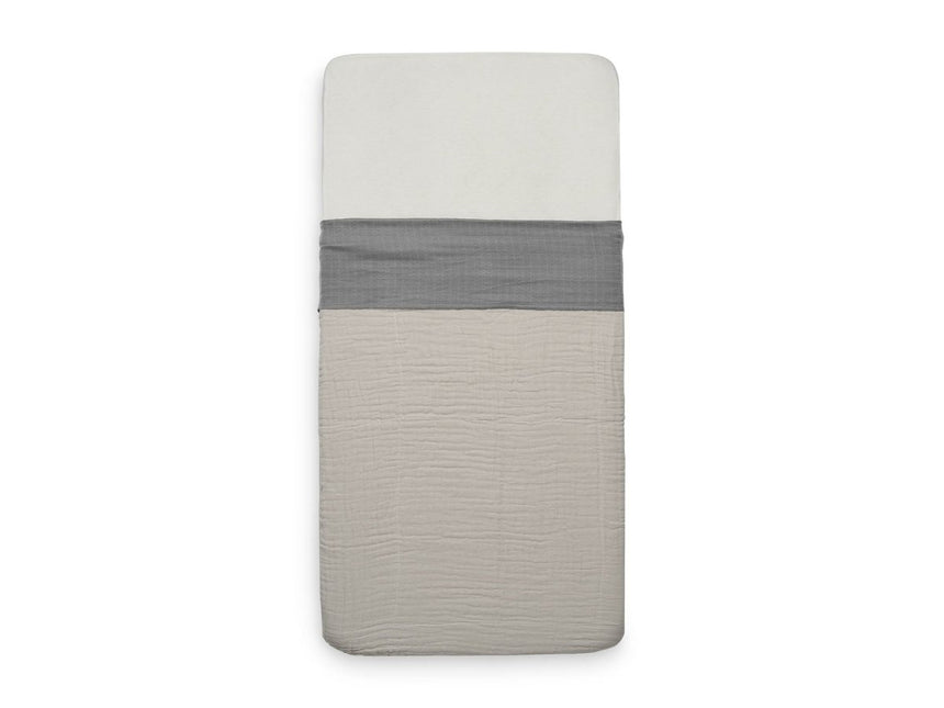 Jollein Ledikantlaken Wrinkled Cotton Storm Grey 120x150cm koop je bij Babywinkel
