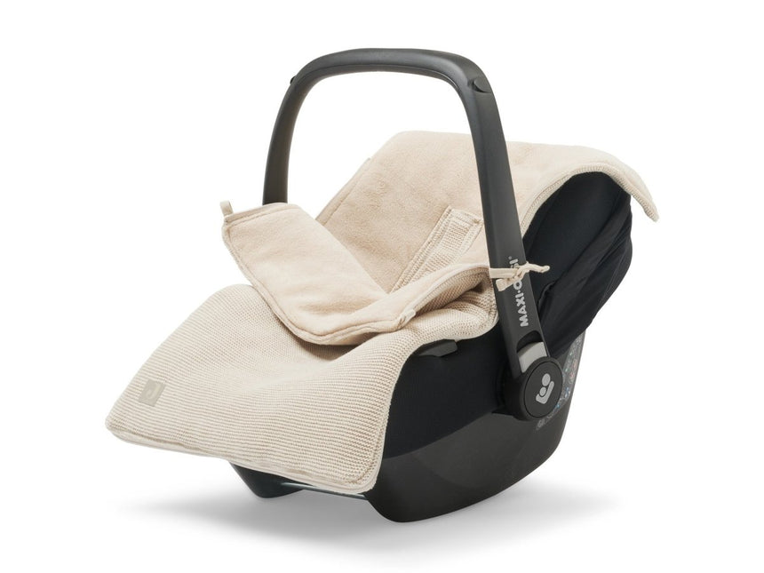 Jollein Voetenzak Autostoel Groep 0+ 3/5 Punts Basic Knit Nougat koop je bij Babywinkel