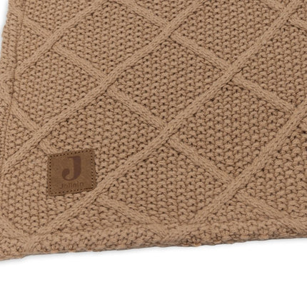 Jollein Wiegdeken Check Knit Biscuit/Teddy Fleece 75 X 100 Cm koop je bij Babywinkel