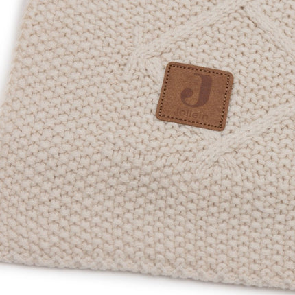 Jollein Wiegdeken Check Knit Oatmeal 75 X 100 Cm koop je bij Babywinkel