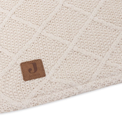Jollein Wiegdeken Check Knit Oatmeal/Teddy Fleece 75 X 100 Cm koop je bij Babywinkel