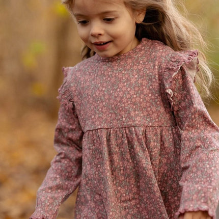 Little Dutch Baby Jurkje Lange Mouw Rouge Flower koop je bij Babywinkel