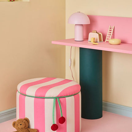 Kid's Concept Poef Cilinder Met Opbergruimte Roze koop je bij Babywinkel