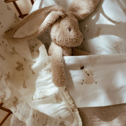 <tc>Little Dutch</tc> Vagga handduk Baby Bunny Vit Broderad