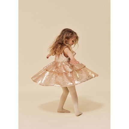 Konges Slojd Baby Jurkje Starla Sequin Gold Blush koop je bij Babywinkel