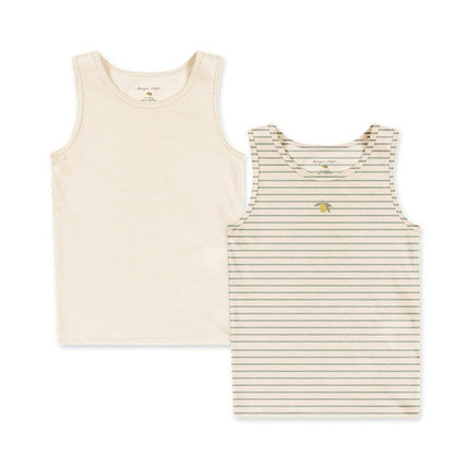 Konges Slojd Basic Tanktops GOTS Tea Stripe/Buttercream 2st koop je bij Babywinkel