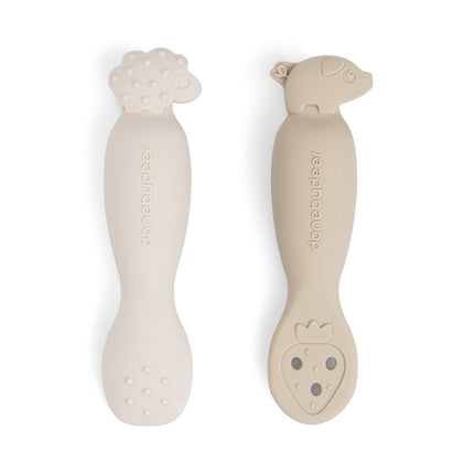 Done by Deer Baby Bestekset Tiny Farm 2St Beige koop je bij Babywinkel