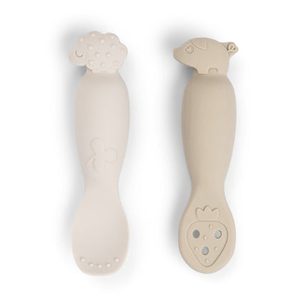 Done by Deer Baby Bestekset Tiny Farm 2St Beige koop je bij Babywinkel