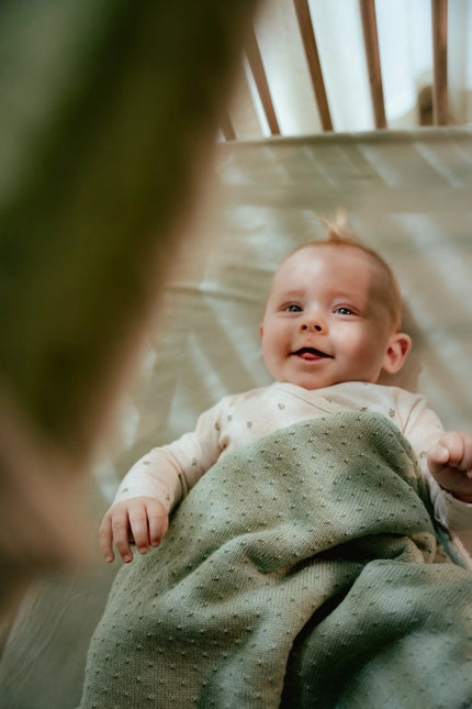 Little Dutch Ledikantdeken Pure Sage Gebreid koop je bij Babywinkel
