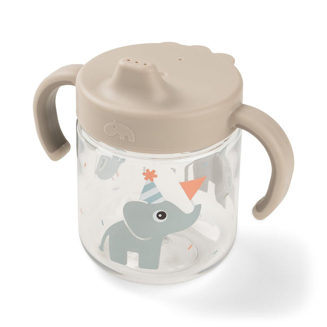 Leerbeker met tuit en handvatten Celebration Sand koop je bij Babywinkel