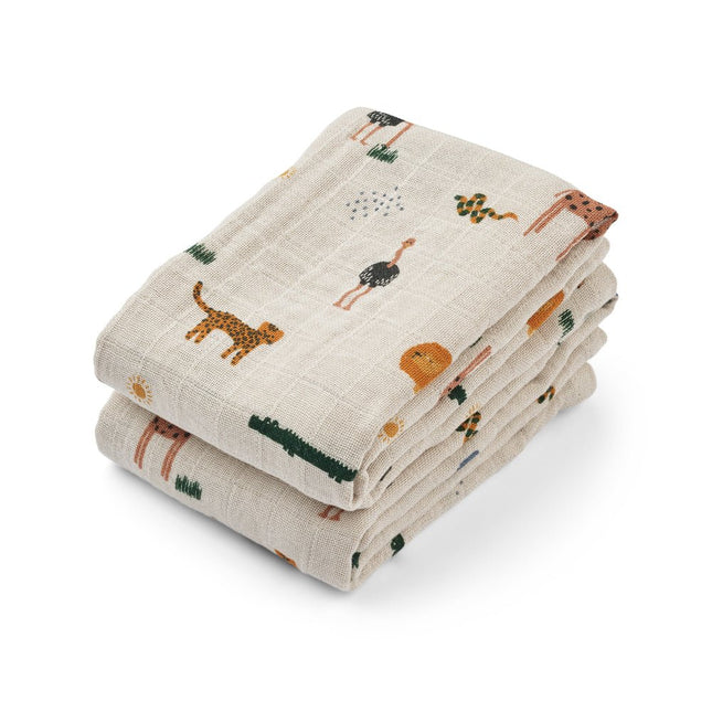 Liewood Hydrofiele Doek Lewis Safari Sandy 2St koop je bij Babywinkel