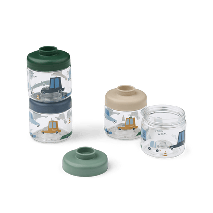 Liewood Opbergbakjes Dominique Tritan Cars / Sandy 100ml 4st koop je bij Babywinkel
