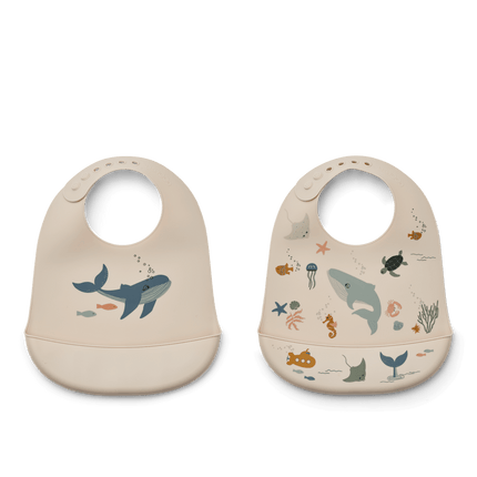 Liewood Slabbetje Tilda Sea Creature/Sandy 2St koop je bij Babywinkel