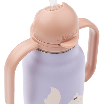 Liewood Waterfles Kimmie Cat / Warm lilac 250ml koop je bij Babywinkel