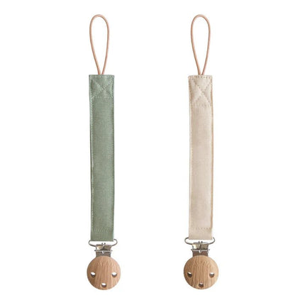 Mushie Speenkoord Linen Olive/Sand 2 - Pack koop je bij Babywinkel