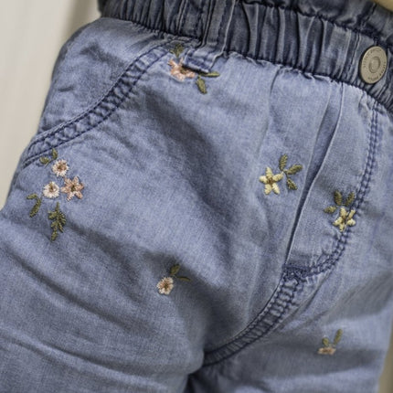 Little Dutch Baby Broekje Kort Denim Geborduurd koop je bij Babywinkel