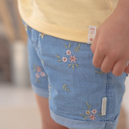 Little Dutch Baby Broekje Kort Denim Geborduurd koop je bij Babywinkel