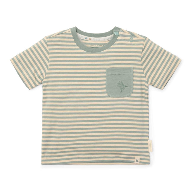 Little Dutch Baby Shirt Korte Mouw Forest Green Stripe koop je bij Babywinkel