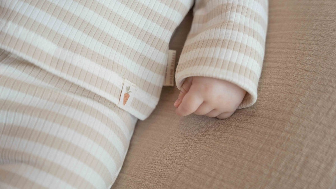 Little Dutch Baby Shirt Lange Mouwen Stripe Sand/White koop je bij Babywinkel