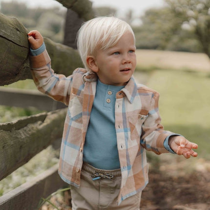 Little Dutch Baby Shirt Lange Mouwen Wafel Ice Blue koop je bij Babywinkel