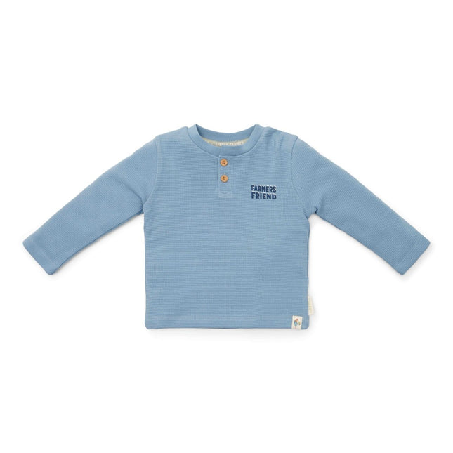 Little Dutch Baby Shirt Lange Mouwen Wafel Ice Blue koop je bij Babywinkel