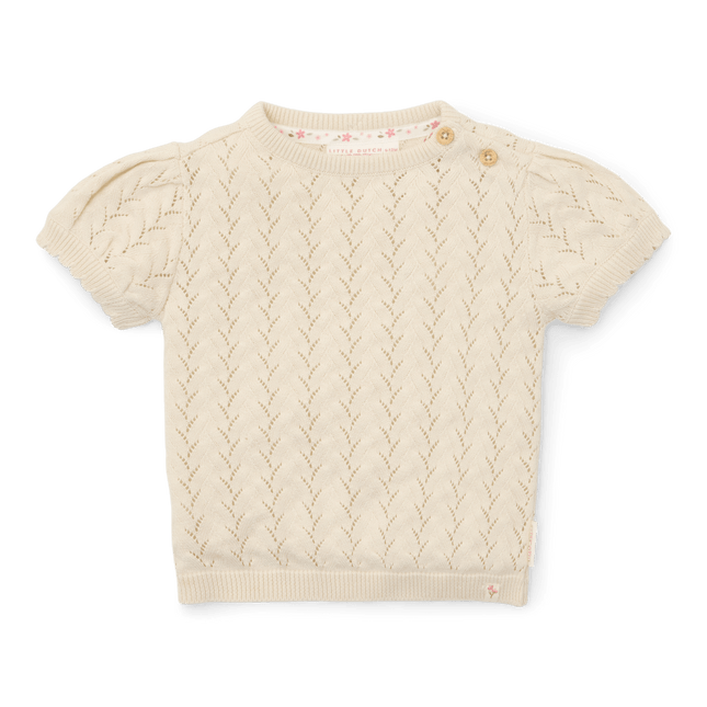 Little Dutch Baby Trui Creme Korte Mouw Gebreid koop je bij Babywinkel