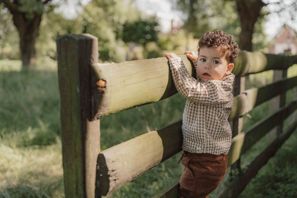 Little Dutch Babyblouse Winter Brown Check Boys koop je bij Babywinkel
