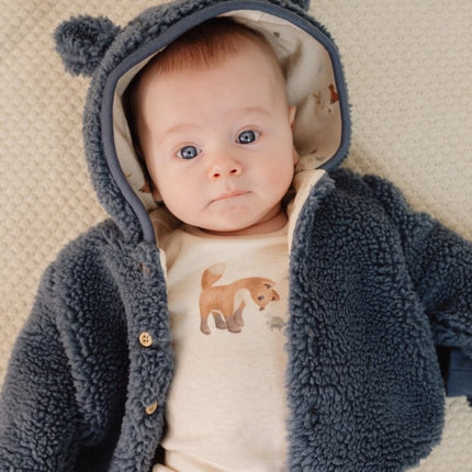 Little Dutch Babyjasje Teddy Stone Blue koop je bij Babywinkel