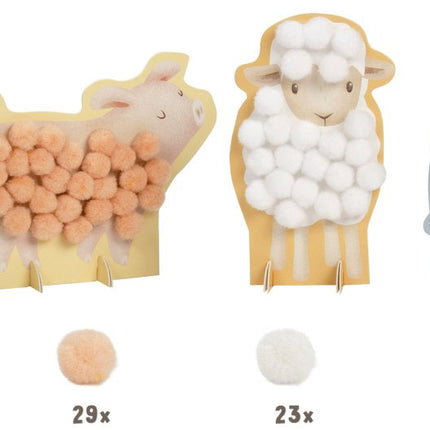 Little Dutch Knutselpakket Little Farm Pompom Bolletjes koop je bij Babywinkel