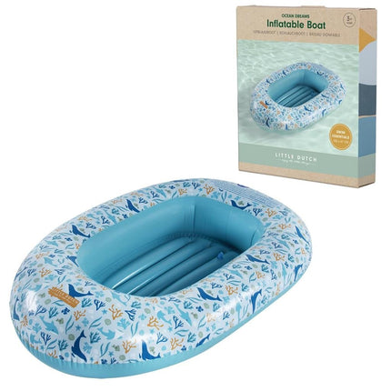 Little Dutch Opblaasboot Ocean Dreams Blue 100X67cm koop je bij Babywinkel