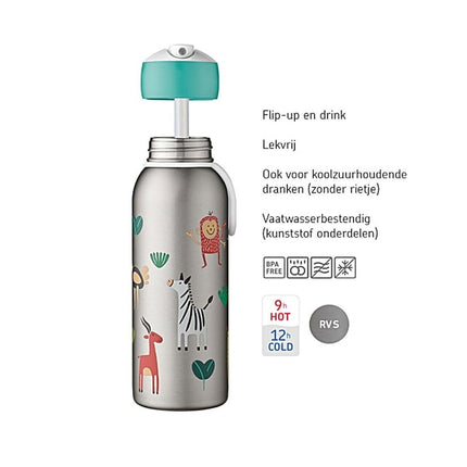 Little Dutch Thermosfles Flip - Up Campus 350ml Flowers & Butterflies koop je bij Babywinkel