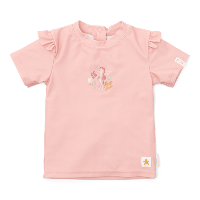 Little Dutch Zwemshirt Kind Korte Mouwen Ruches Seahorse Pink koop je bij Babywinkel