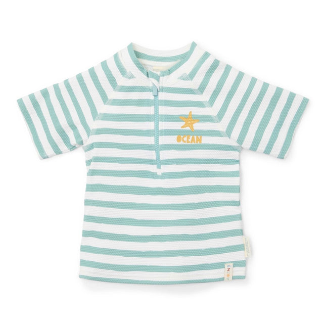 Little Dutch Zwemshirt Kind Korte Mouwen Stripes Surf Blue koop je bij Babywinkel