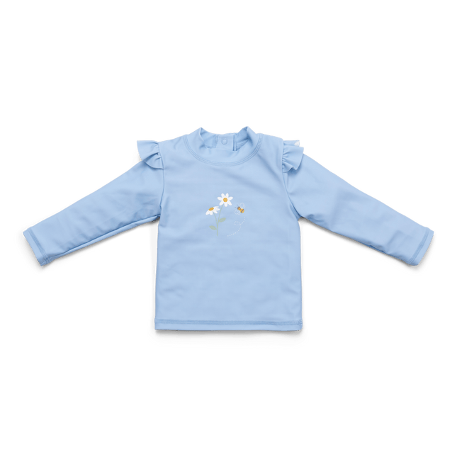 Little Dutch Zwemshirt Kind Lange Mouwen Ruches Blue Daisies koop je bij Babywinkel