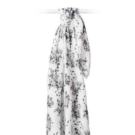 Lulujo Hydrofiele Doek Black Foral 120x120cm koop je bij Babywinkel